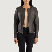 Elixir Collarless Leren Jas voor Dames – alternate product view 1