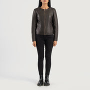 Elixir Collarless Leren Jas voor Dames – alternate product view 3