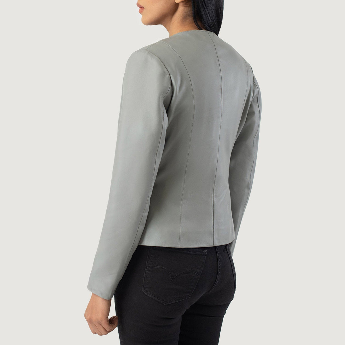 Elixir Collarless Leren Jas voor Dames – alternate product view 3