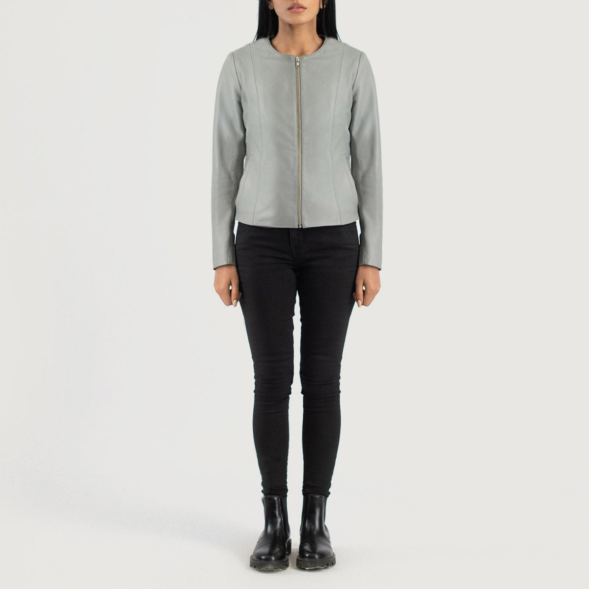 Elixir Collarless Leren Jas voor Dames – alternate product view 4