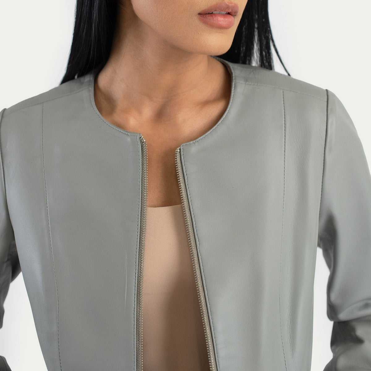 Elixir Collarless Leren Jas voor Dames – alternate product view 5