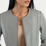 Elixir Collarless Leren Jas voor Dames – alternate product view 5