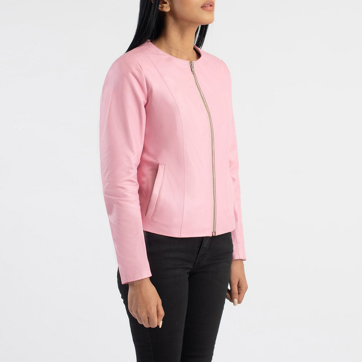 Elixir Collarless Leren Jas voor Dames – alternate product view 2
