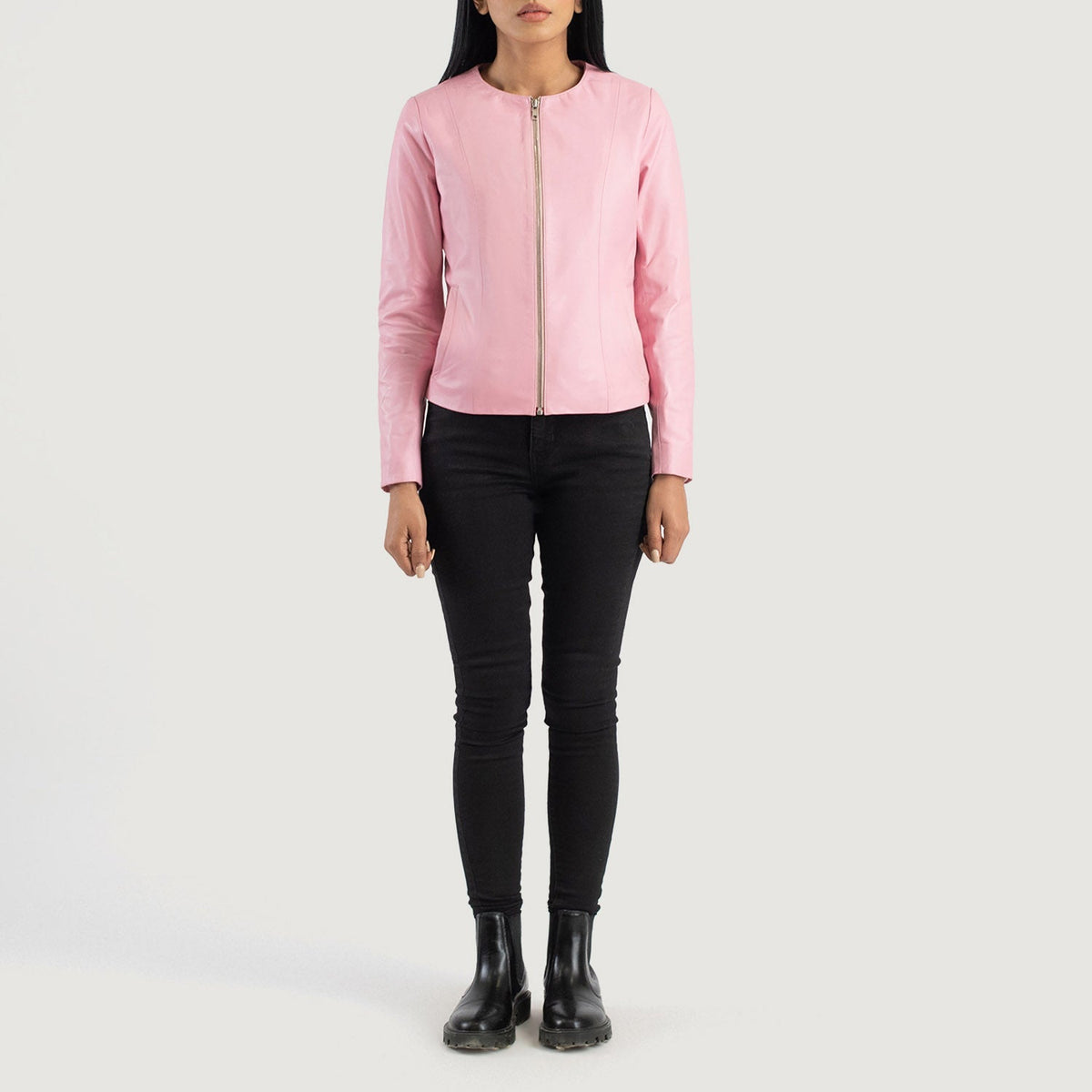 Elixir Collarless Leren Jas voor Dames – alternate product view 3