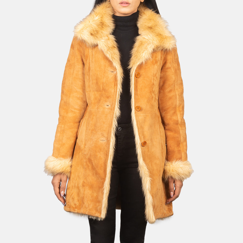 
Erica Shearling Leren Jas voor Dames - Vooraanzicht & getailleerd silhouet | Online kopen