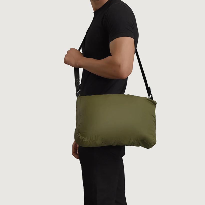 Erico Groen Hooded Puffer Leren Jas voor Heren