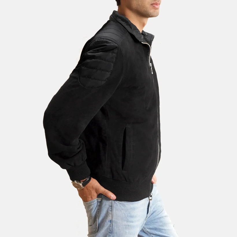 Ethan Hybrid Suede Leren Bomberjack voor Heren