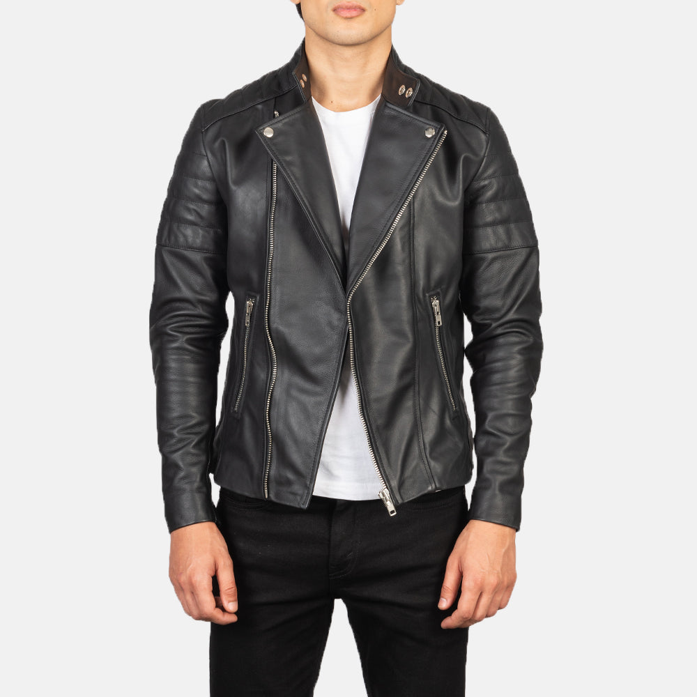 
Faisor Mocha Suede Biker Jacket in Mocha Brown Goatskin Suede - Vooraanzicht & getailleerd silhouet | Online kopen