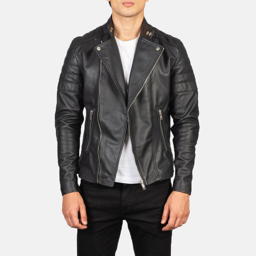 Faisor Mocha Leren Bikerjack voor Heren