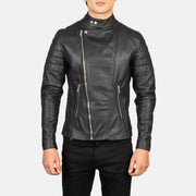 
Detailopname of Band with Snap Buttons & Zipper Hardware on Faisor Mocha Suede Biker Jacket