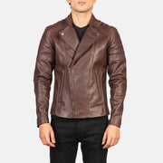 
Ambachtelijke zoomafwerking op Faisor Mocha Suede Biker Jacket