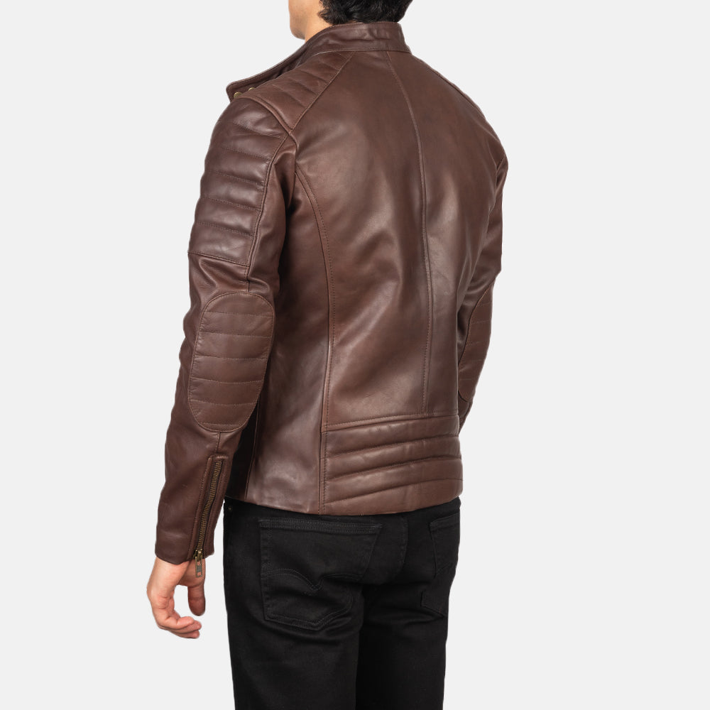 
Faisor Mocha Leren Bikerjack voor Heren – alternate product view 4