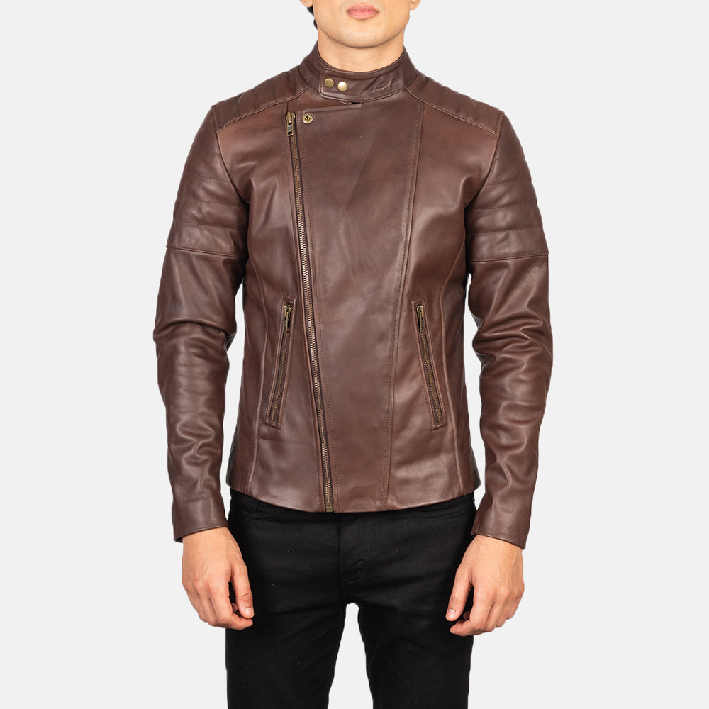 
Faisor Mocha Leren Bikerjack voor Heren – alternate product view 5