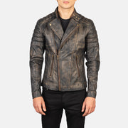
Faisor Mocha Leren Bikerjack voor Heren – alternate product view 1