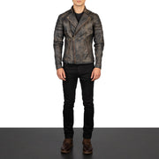 
Faisor Mocha Leren Bikerjack voor Heren – alternate product view 3