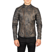 
Faisor Mocha Leren Bikerjack voor Heren – alternate product view 4