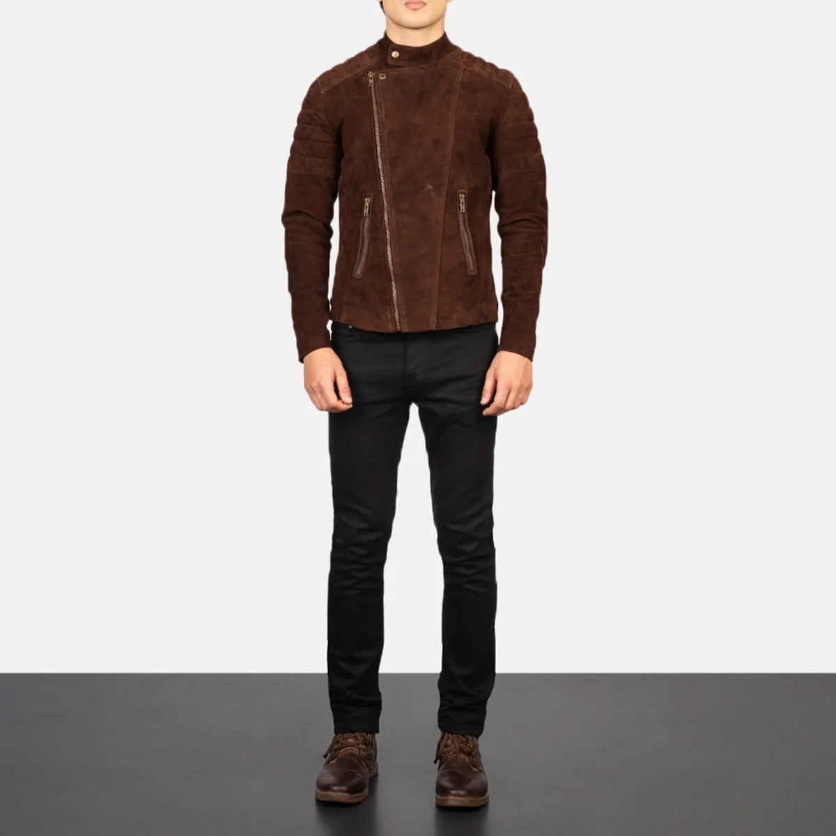 
Faisor Mocha Leren Bikerjack voor Heren – alternate product view 3