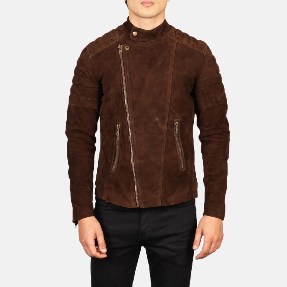 
Faisor Mocha Leren Bikerjack voor Heren – alternate product view 4
