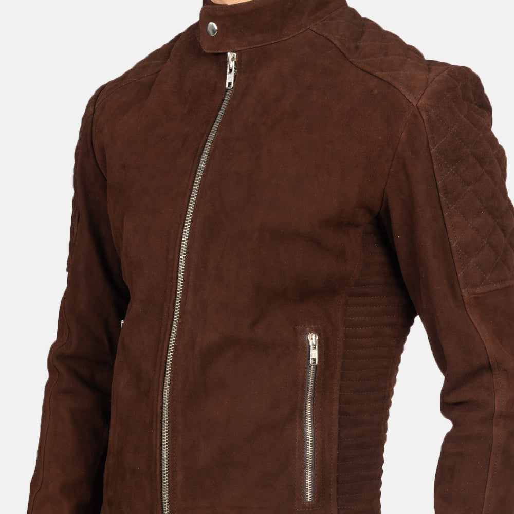 Fernando Gewatteerd Leren Bikerjack voor Heren – alternate product view 6