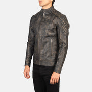 Fernando Gewatteerd Leren Bikerjack voor Heren – alternate product view 2