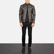 Fernando Gewatteerd Leren Bikerjack voor Heren – alternate product view 3