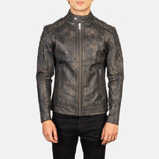 Fernando Gewatteerd Leren Bikerjack voor Heren – alternate product view 4