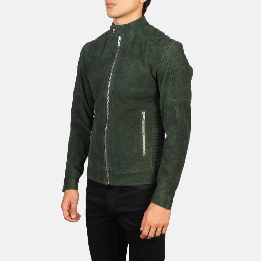 Fernando Gewatteerd Leren Bikerjack voor Heren – alternate product view 2