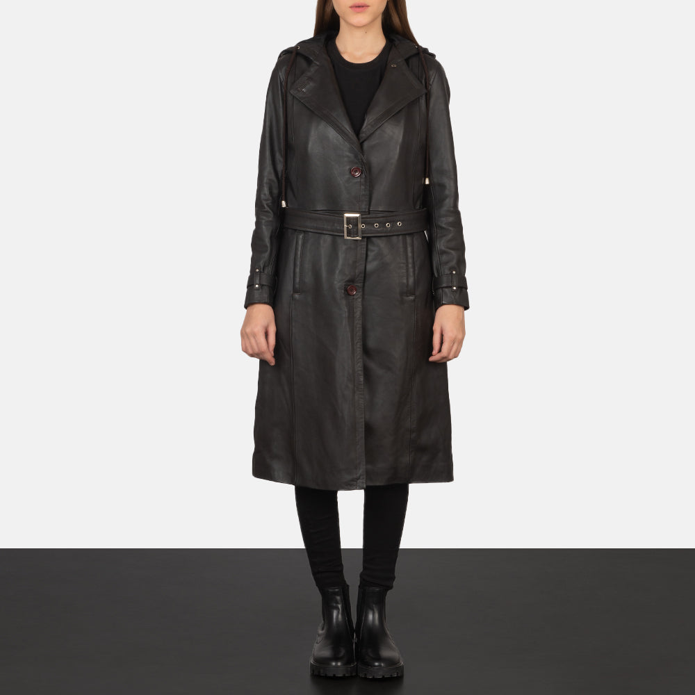 Fixon Hooded Brown Trench Coat - Zijaanzicht met ergonomische mouwsnede