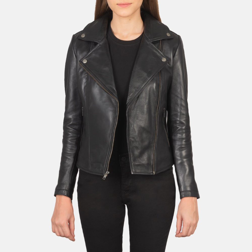 Flashback Leren Bikerjack voor Dames – alternate product view 2