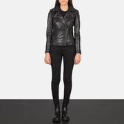 Flashback Leren Bikerjack voor Dames – alternate product view 3