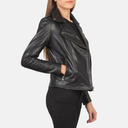 Flashback Leren Bikerjack voor Dames – alternate product view 6