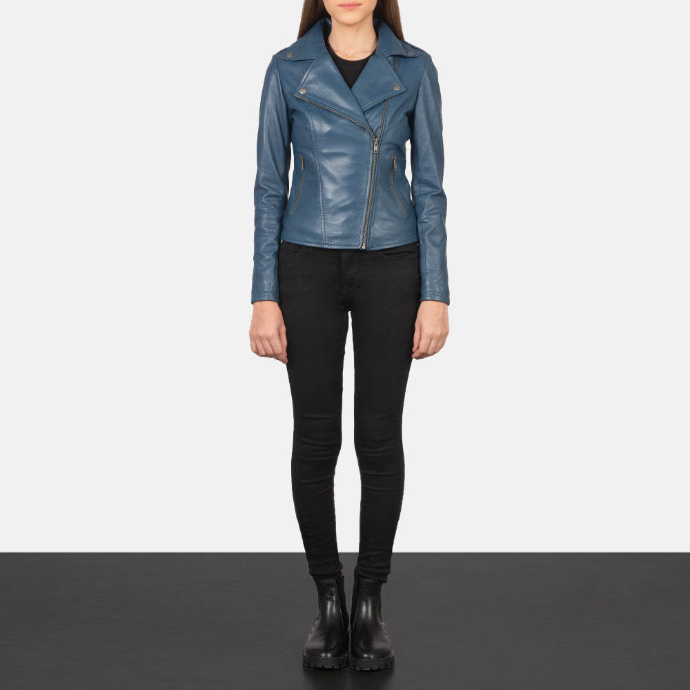 Flashback Leren Bikerjack voor Dames – alternate product view 3