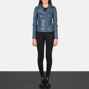 Flashback Leren Bikerjack voor Dames – alternate product view 3