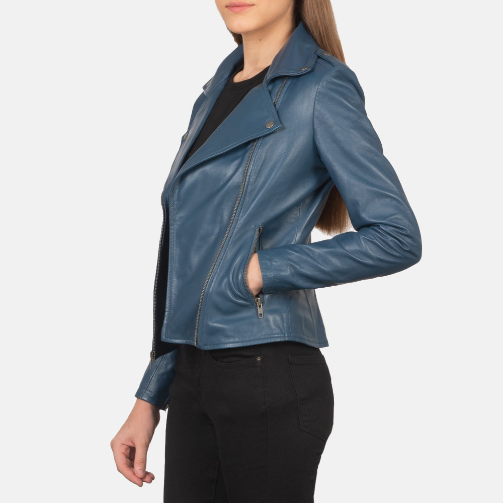 Flashback Leren Bikerjack voor Dames – alternate product view 4