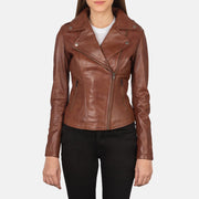 Flashback Leren Bikerjack voor Dames – alternate product view 1