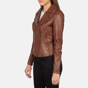 Flashback Leren Bikerjack voor Dames – alternate product view 2