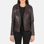 Flashback Leren Bikerjack voor Dames – alternate product view 3