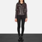 Flashback Leren Bikerjack voor Dames – alternate product view 4