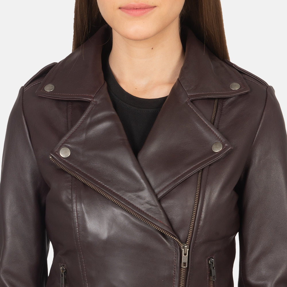 Flashback Leren Bikerjack voor Dames – alternate product view 6