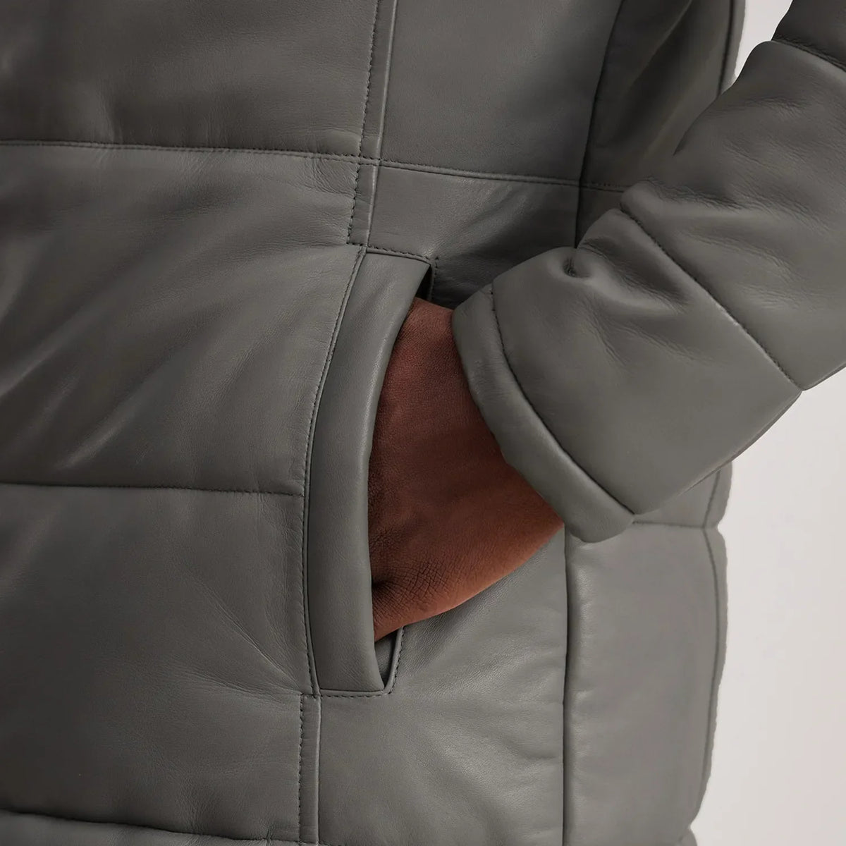 
Floyd Leren Jas Lichtbruin Puffer Leren Jas voor Heren – alternate product view 6