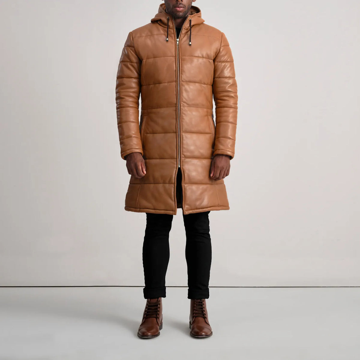 
Floyd Leren Jas Lichtbruin Puffer Leren Jas voor Heren – alternate product view 3