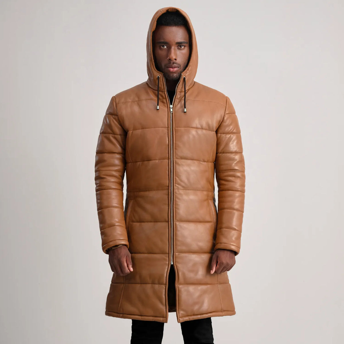 
Floyd Leren Jas Lichtbruin Puffer Leren Jas voor Heren – alternate product view 4