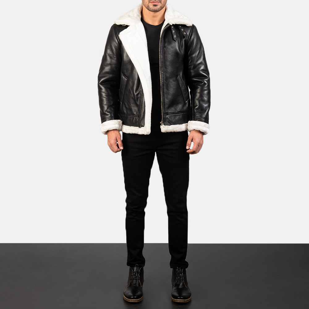 Francis B-3 Zwart Leren Bomberjack voor Heren – alternate product view 3
