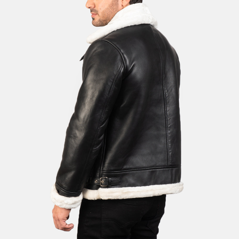 Francis B-3 Zwart Leren Bomberjack voor Heren – alternate product view 5