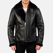 Francis B-3 Zwart Leren Bomberjack voor Heren – alternate product view 4