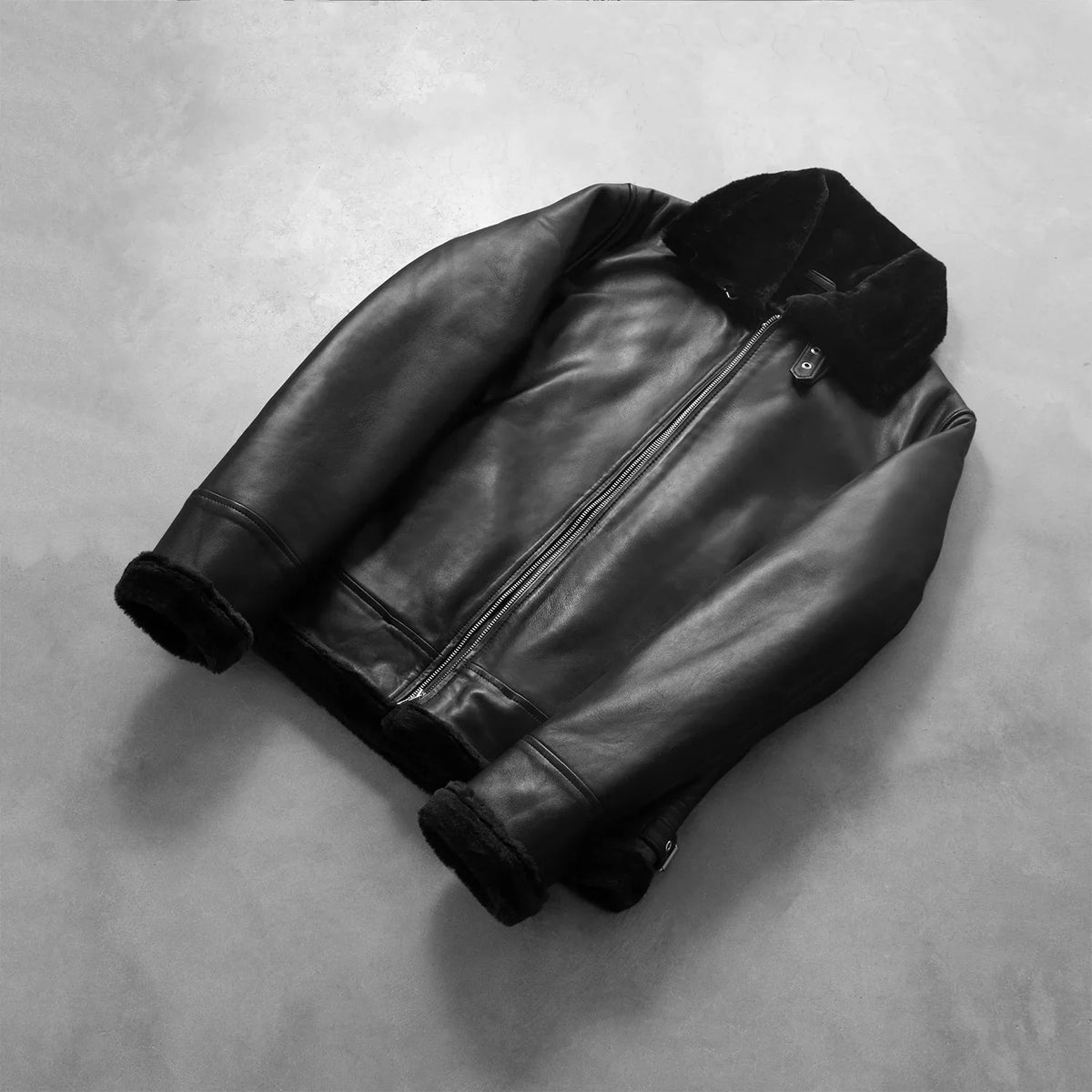 Francis B-3 Zwart Leren Bomberjack voor Heren – alternate product view 7