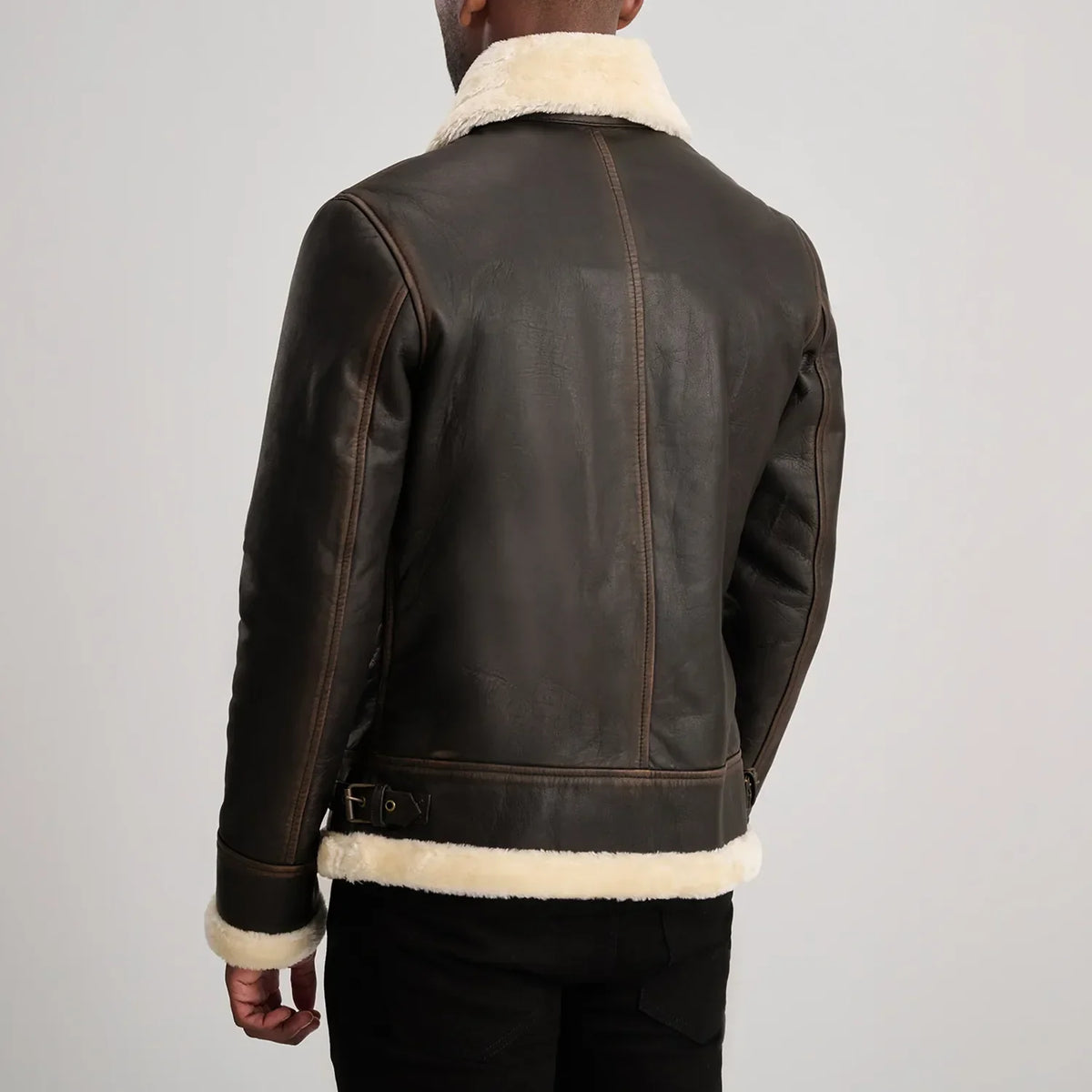 Francis B-3 Zwart Leren Bomberjack voor Heren – alternate product view 5