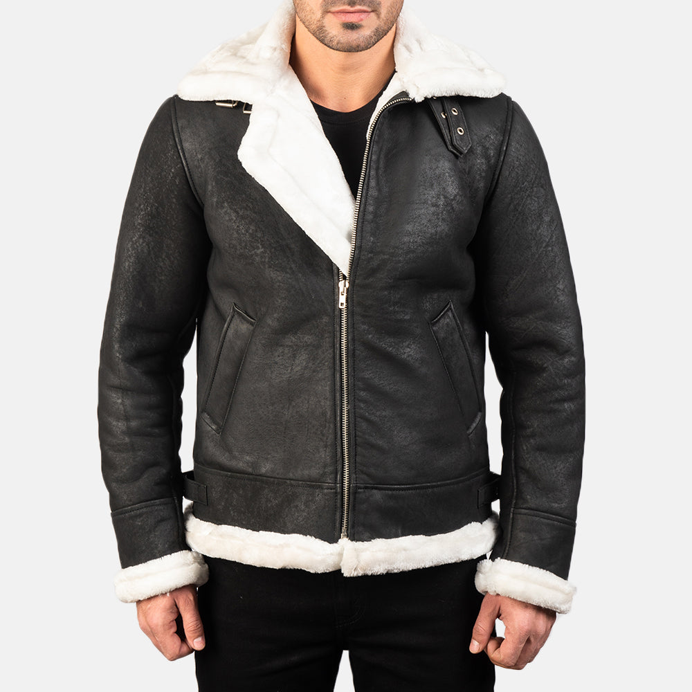 Francis B-3 Zwart Leren Bomberjack voor Heren – alternate product view 1