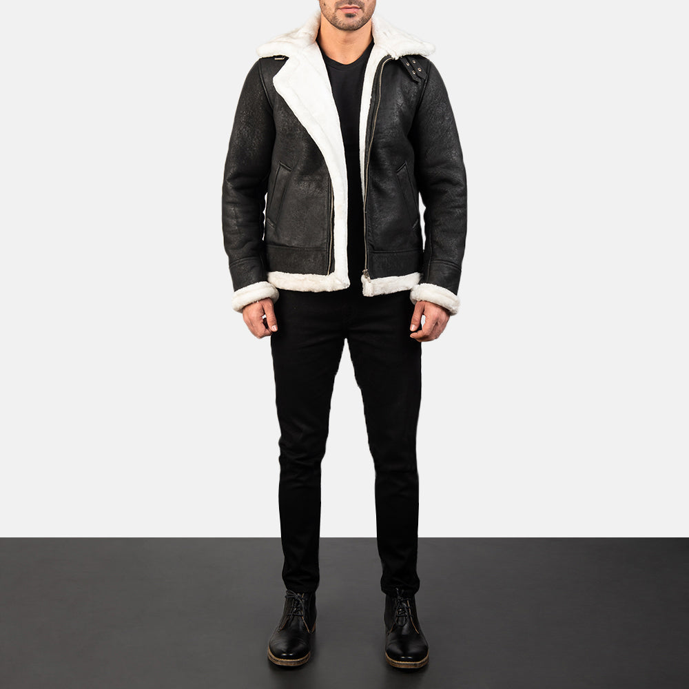 Francis B-3 Zwart Leren Bomberjack voor Heren – alternate product view 3
