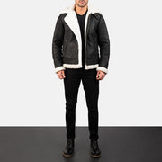 Francis B-3 Zwart Leren Bomberjack voor Heren – alternate product view 3